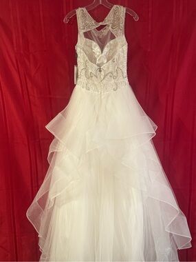 Clarisse White Beaded Tulle Prom Dress